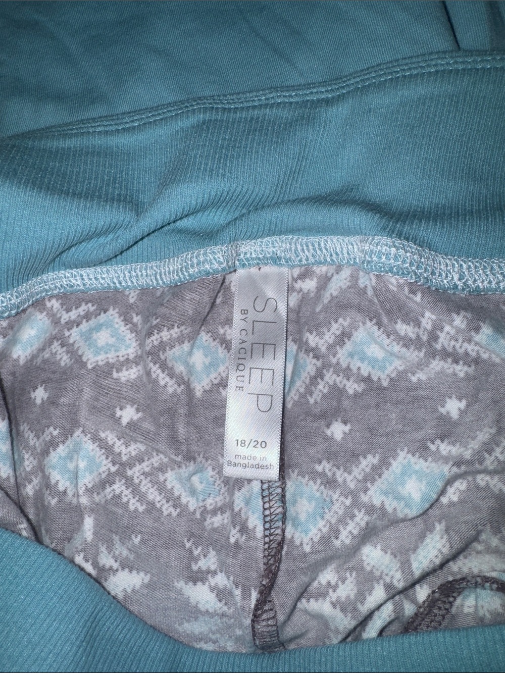 Long Sleeve Teal Pajama Set with Deer Graphic - Picture 5 of 5
